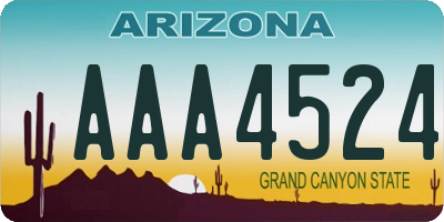 AZ license plate AAA4524