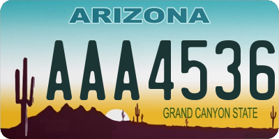 AZ license plate AAA4536