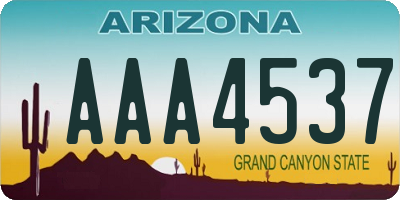 AZ license plate AAA4537