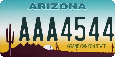 AZ license plate AAA4544