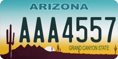AZ license plate AAA4557