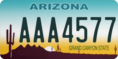 AZ license plate AAA4577