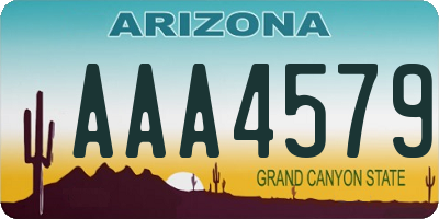 AZ license plate AAA4579