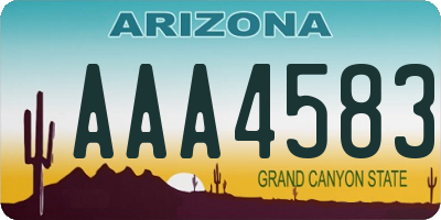 AZ license plate AAA4583