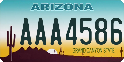 AZ license plate AAA4586