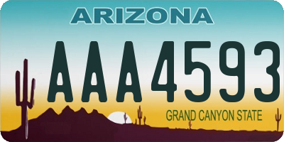 AZ license plate AAA4593