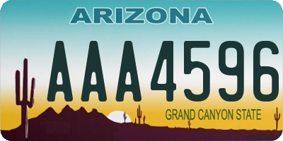 AZ license plate AAA4596