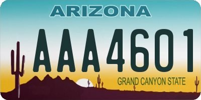AZ license plate AAA4601