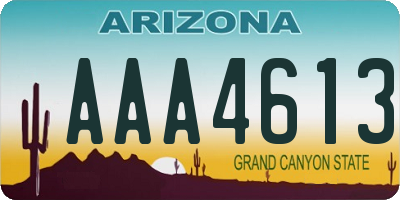 AZ license plate AAA4613