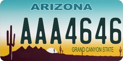 AZ license plate AAA4646