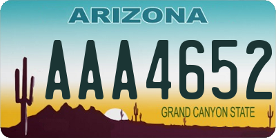 AZ license plate AAA4652
