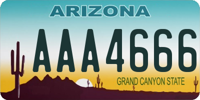 AZ license plate AAA4666