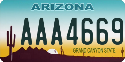 AZ license plate AAA4669