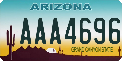 AZ license plate AAA4696