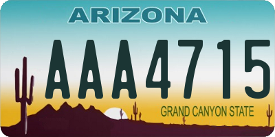 AZ license plate AAA4715