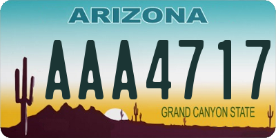 AZ license plate AAA4717