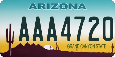 AZ license plate AAA4720