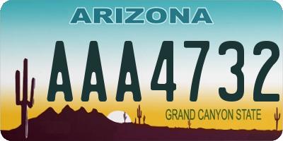 AZ license plate AAA4732