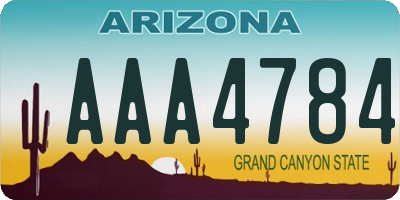 AZ license plate AAA4784