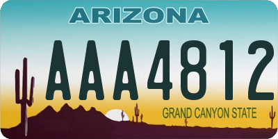 AZ license plate AAA4812