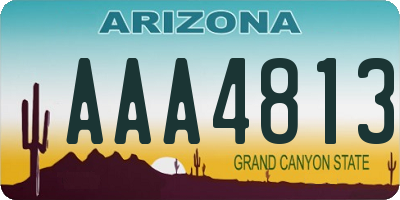 AZ license plate AAA4813