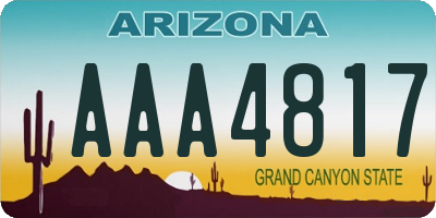 AZ license plate AAA4817
