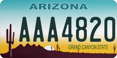 AZ license plate AAA4820