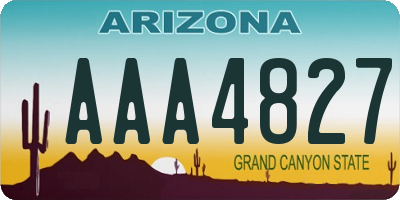 AZ license plate AAA4827