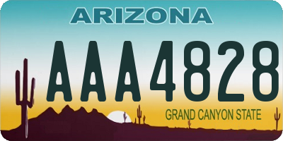 AZ license plate AAA4828