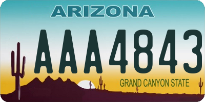 AZ license plate AAA4843