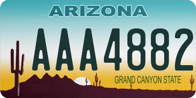 AZ license plate AAA4882