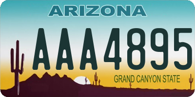 AZ license plate AAA4895