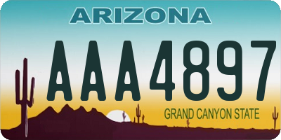 AZ license plate AAA4897
