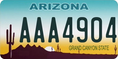 AZ license plate AAA4904