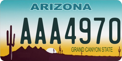 AZ license plate AAA4970