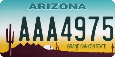 AZ license plate AAA4975