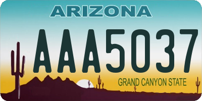 AZ license plate AAA5037