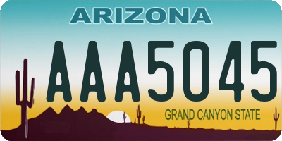 AZ license plate AAA5045