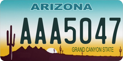 AZ license plate AAA5047