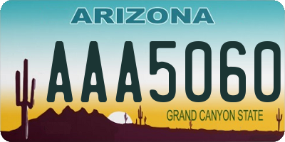 AZ license plate AAA5060