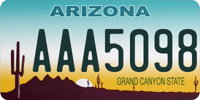 AZ license plate AAA5098