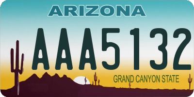 AZ license plate AAA5132