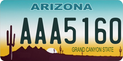 AZ license plate AAA5160
