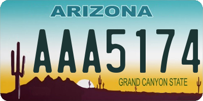 AZ license plate AAA5174