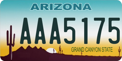 AZ license plate AAA5175
