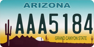 AZ license plate AAA5184
