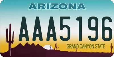 AZ license plate AAA5196