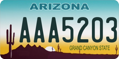 AZ license plate AAA5203