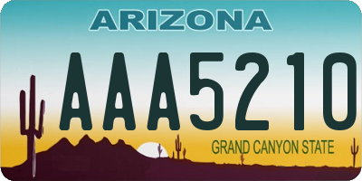 AZ license plate AAA5210