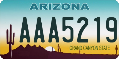 AZ license plate AAA5219
